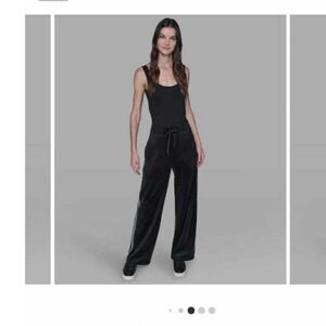 Karl Lagerfeld Paris Velour Rhinestone Jogger Pants Black Size 12 NWT